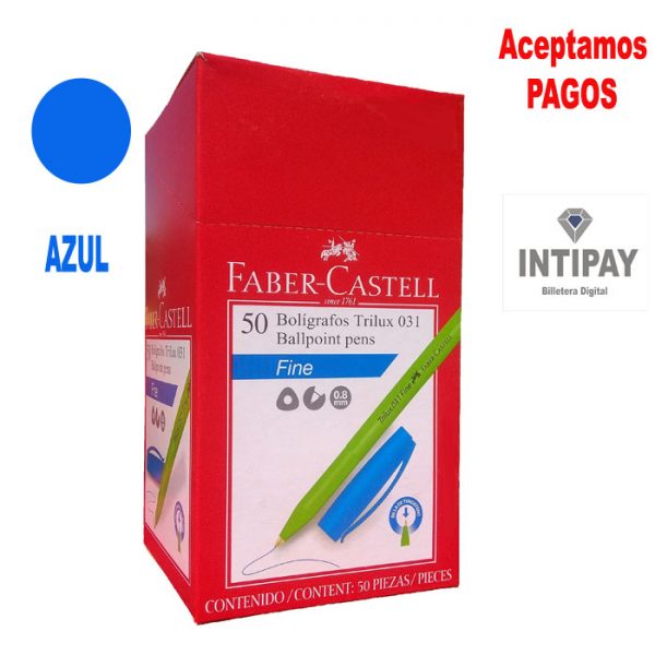 Bolígrafo Faber Castell 031 Trilux/HEX Azul x 1 Cja