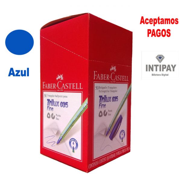 Bolígrafo Faber Castell 035 Trilux Azul x 1 Cja