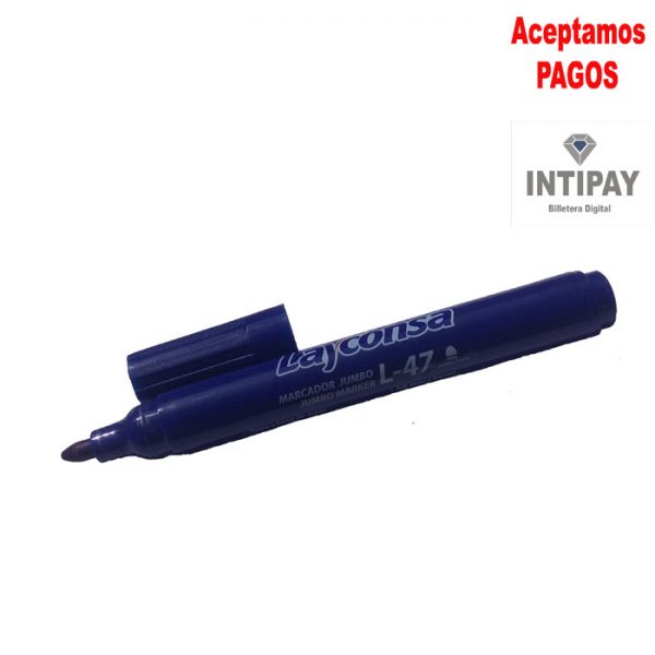 Plumón Marcador Jumbo L-47 Azul Layconsa