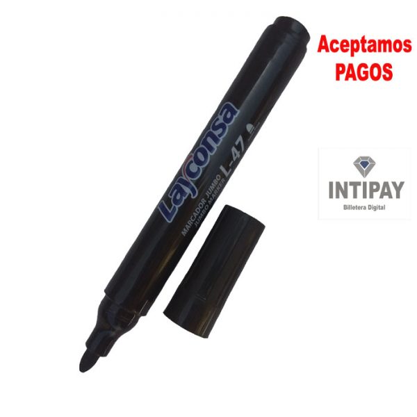 Plumón Marcador Jumbo L-47 Negro Layconsa