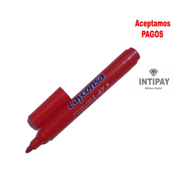 Plumón Marcador Jumbo L-47 Rojo Layconsa