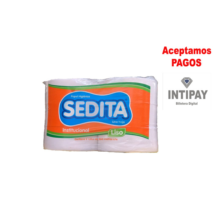 Papel higiénico  institucional SEDITA Una Hoja 6 Rollos