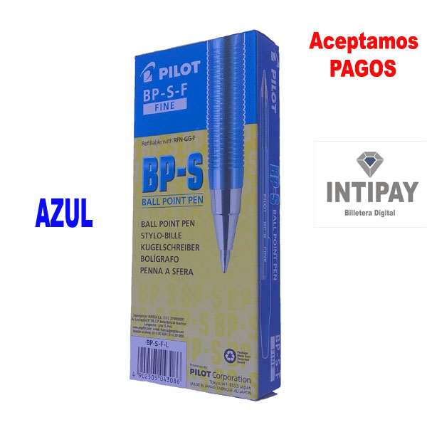 Bolígrafo PILOT BP-SF AZUL 12 UNID