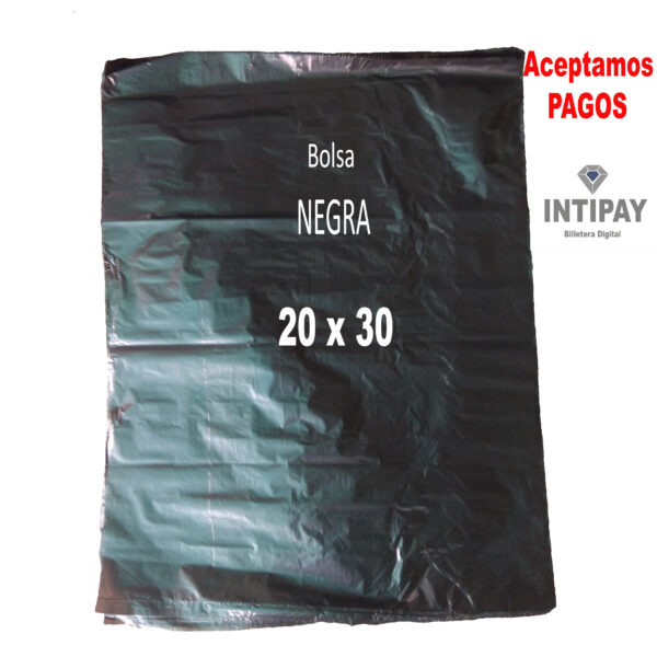  Bolsa Negra de basura 20X30 Paquete  de 100 UND