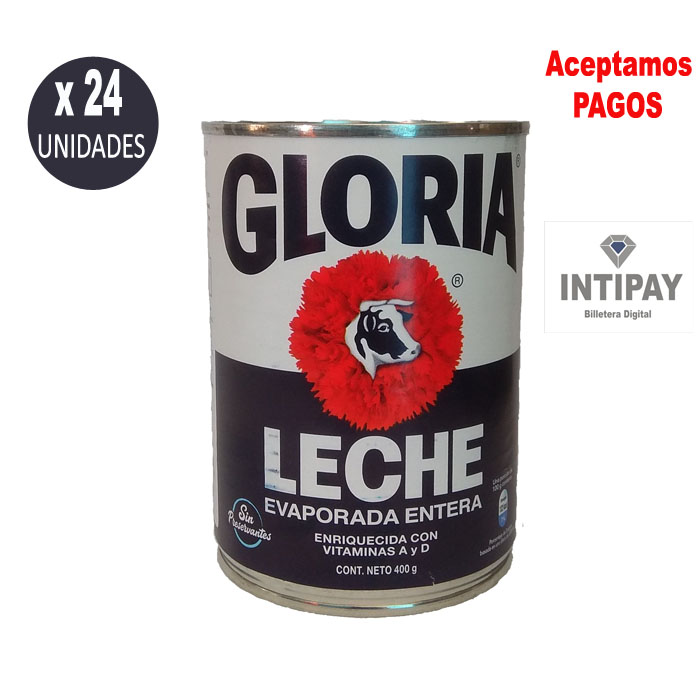Leche evaporada Gloria 400 gr X 24 Unid