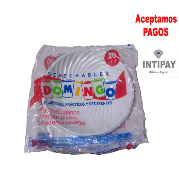 Plato mediano desechables 20 Unidades