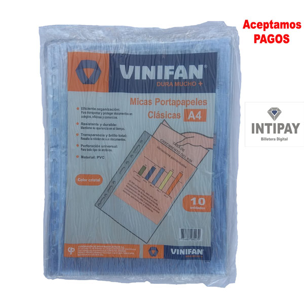 Micas Portapapel A4 VINIFAN PQT X 10 UNID